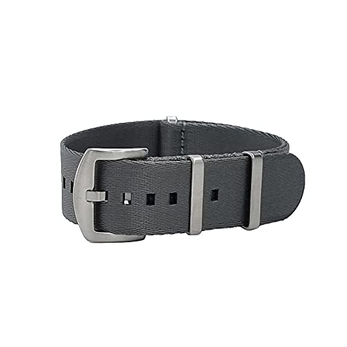 masar 18 mm bis 24 mm Set Premium NATO – Schnalle aus gebürstetem Stahl – Uhrenarmbänder – feines Nylon, 22 mm von masar