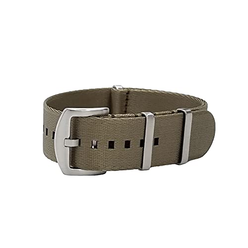 masar 18 bis 24 mm Premium NATO – Schnalle aus gebürstetem Stahl – Armbänder für Uhren – feines Nylon, 22 mm von masar