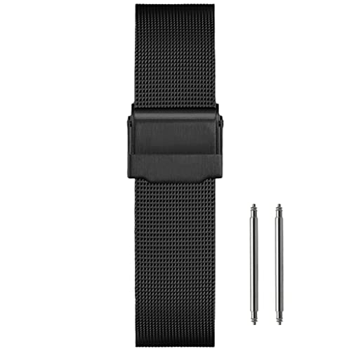 masar 18mm Black Mesh 0.4mm Universal - Premium - Milanese Armband, Edelstahl, Schwarz, Uhrenarmband Mesh, Watch, Milanaise von masar
