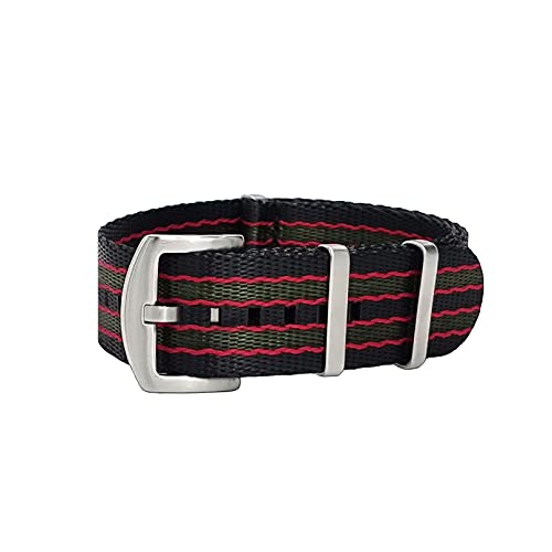 masar 22mm Premium NATO James Bond Original Black Red Green – Rot Schwarz Grün - Watch Straps, Bands – Uhrenarmband Ambandd, Uhren, Uhr von masar