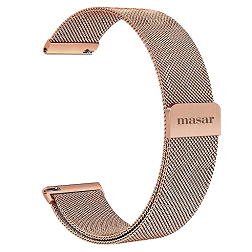 masar 22mm Roségold Magnet Armband Milanese Mesh Universal Uhrenarmband Magnetisches, Armbanduhr, Magnetarmbänder, Magnetverschluss 22 mm MAG Roségold von masar
