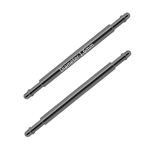 masar – 8mm, Ø 1.60mm Premium – Spring Bars for The Fitting of Watch Straps- Single Flange - Rounded Ball End Ø 1.0mm – 8 – 1.6 Big 2 Pcs von masar