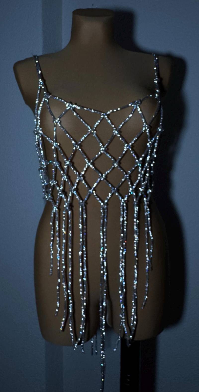 Funkelndes Makramee Strass Cord Top von mashukaDesign