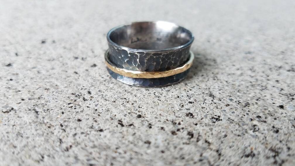 Spinner Ring, Fidget Ehering Spinner Ring, Fidget Ehering von masonmetaldesigns