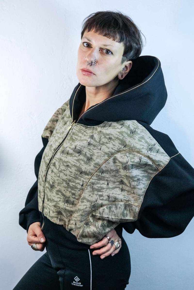 Hoodie Mit Reißverschluss, Sweatshirt Winterkleidung Langarm, Crop Hoodie, Sweatshirt, Oversize Hoodie Mit Reißverschluss, Sweatshirt Winterkleidung Langarm, Crop Hoodie, Sweatshirt, Oversize von maszynownia