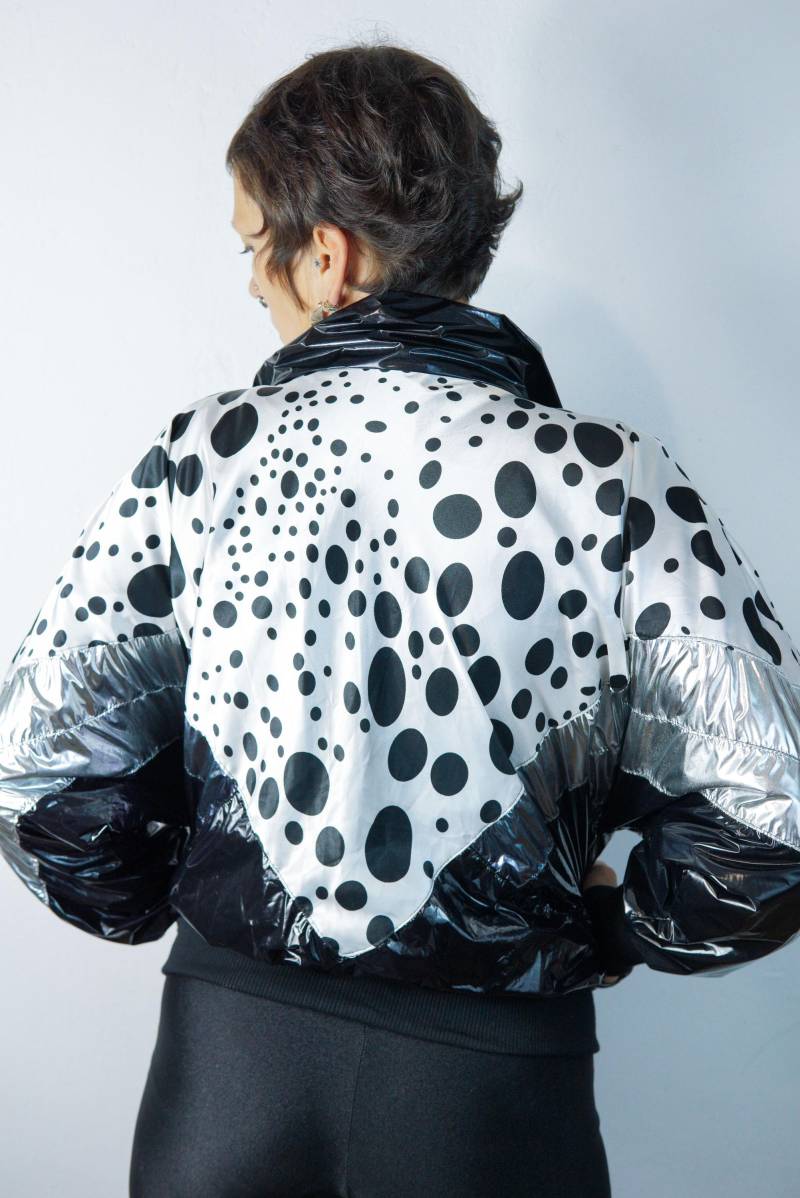 Jacke, Reflektierende Bomberjacke 80Er Jahre Inspiriert, Outwear, Einzigartiger Disco-stil, Rave Party, Festivalkleidung, Festivaljacke Jacke, Reflektierende Bomberjacke 80Er Jahre Inspiriert, Outwear, Einzigartiger Disco-stil, Rave Party, Festivalkleidung, Festivaljacke von maszynownia