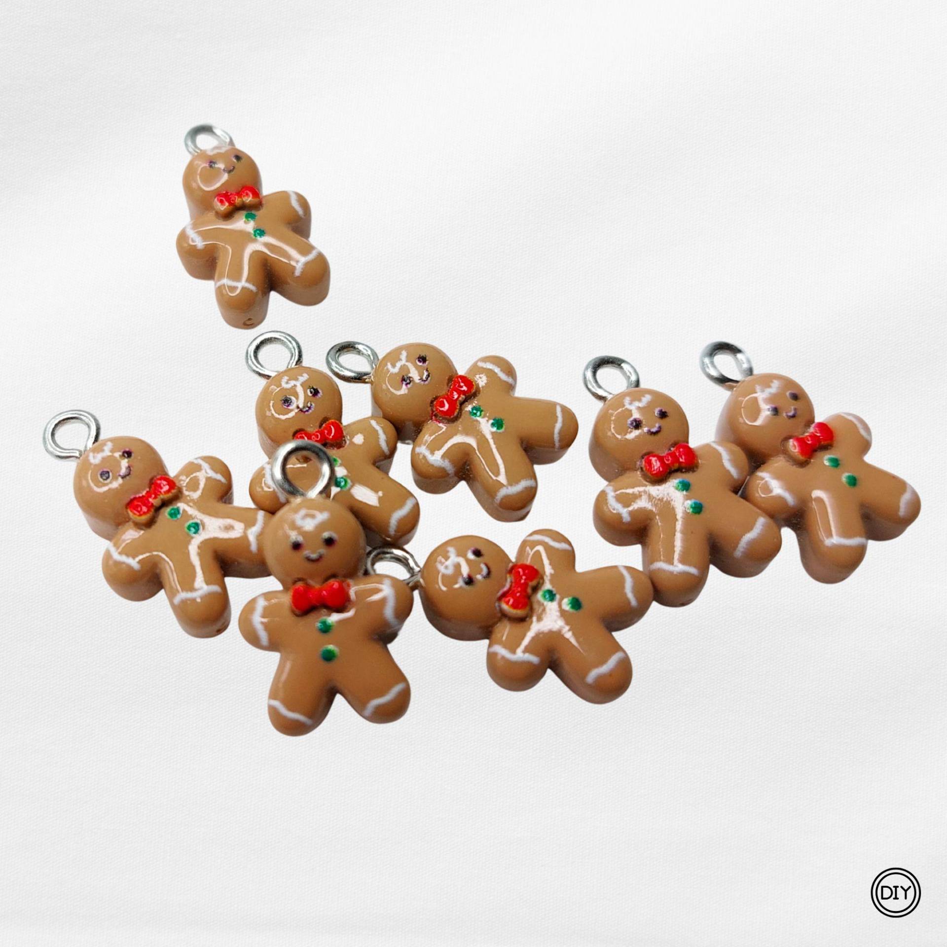 Anhänger Charms Lebkuchenmann 1 Weihnacht Kettenanhänger Armbandanhänger von material4DIY