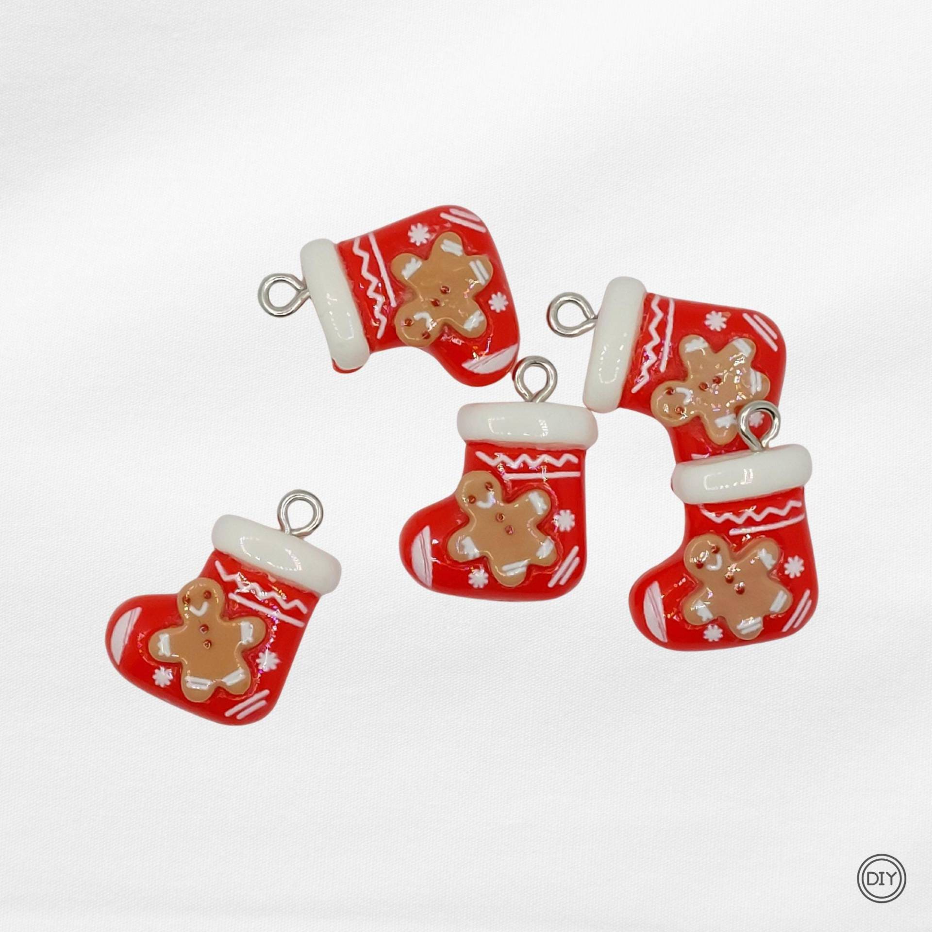 Anhänger Charms Nikolausstiefel Lebkuchenmann Weihnacht Kettenanhänger Armbandanhänger Ns2 von material4DIY