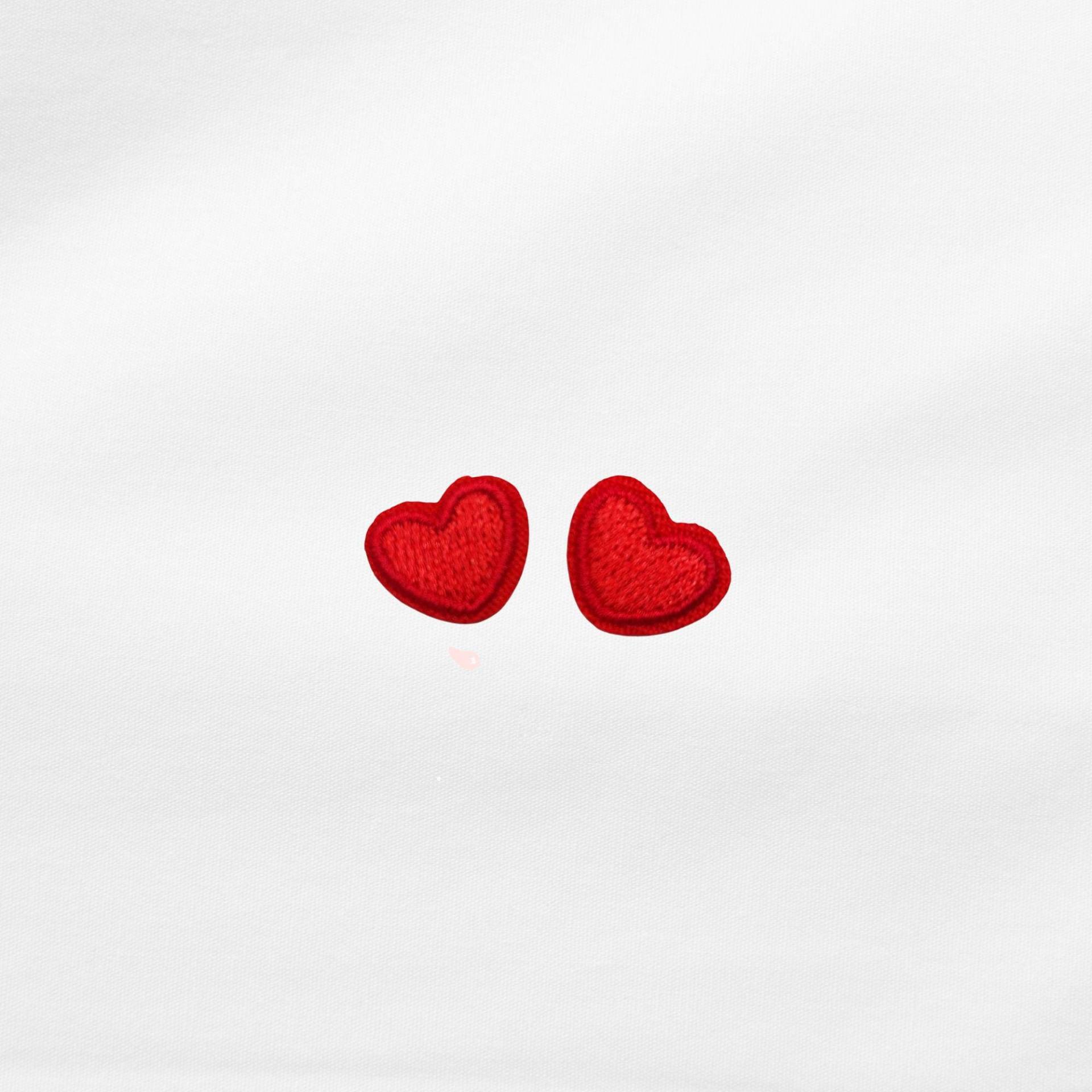 Aufnäher 2 Gestickte Mini Herzen Patch Bügelbild Für Kleidung & Taschen A103 von material4DIY
