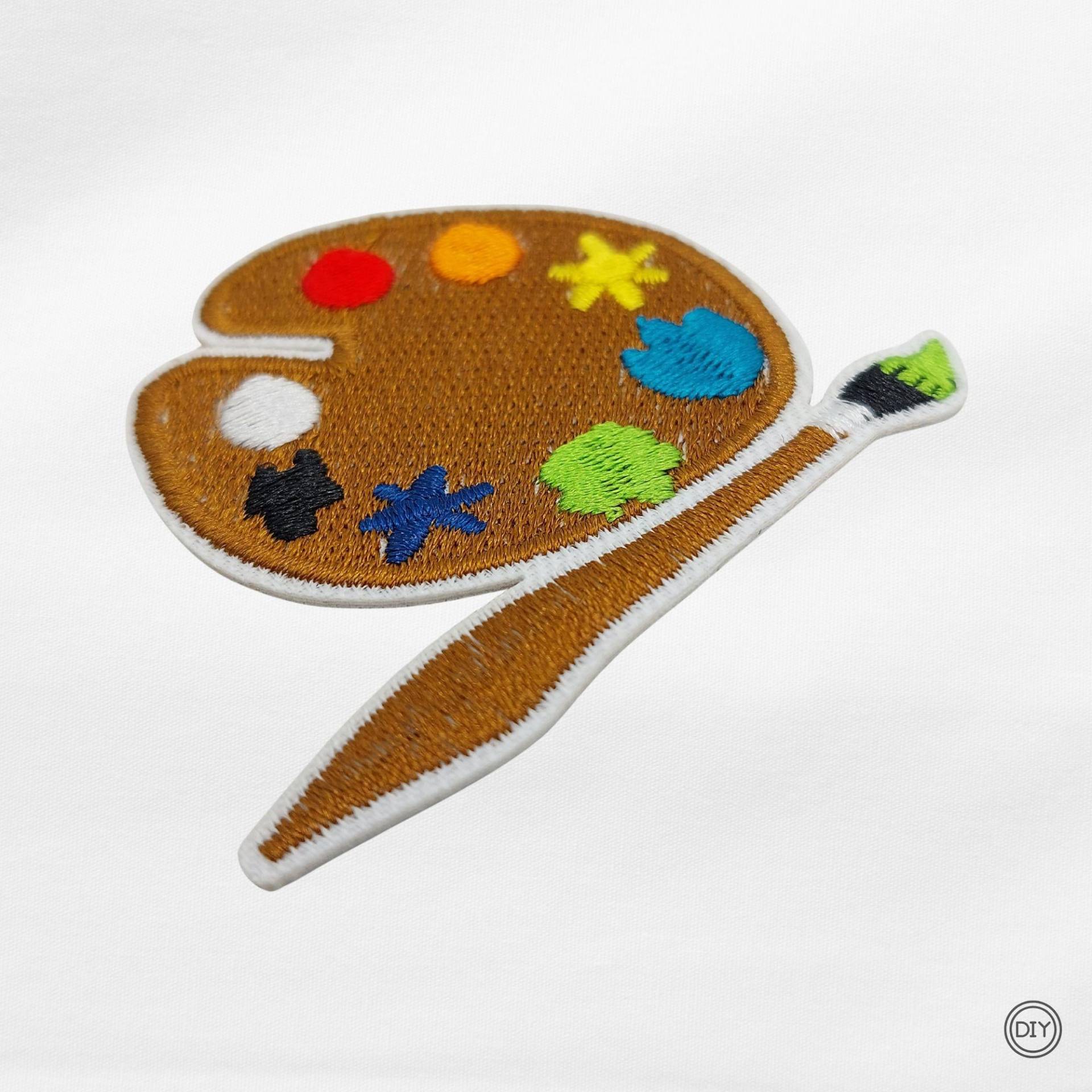 Aufnäher Gestickt Farbpalette Pinsel Patch Bügelbild Für Kleidung & Taschen P23 von material4DIY