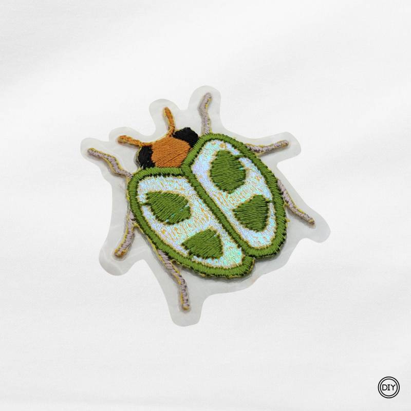 Aufnäher Gestickter Käfer Mit Glitzer Patch Bügelbild Applikation. A21 von material4DIY