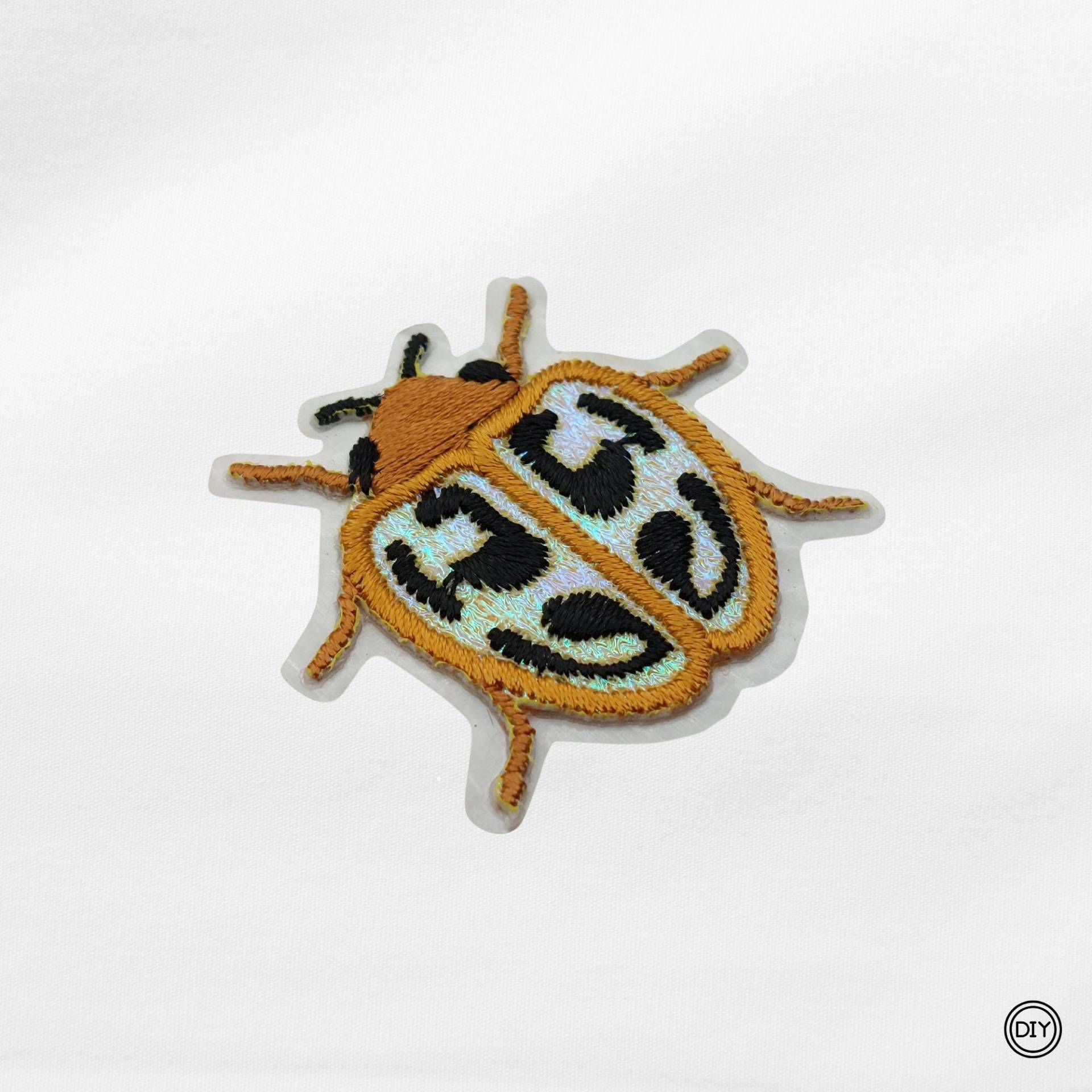 Aufnäher Gestickter Käfer Mit Glitzer Patch Bügelbild Applikation. A22 von material4DIY