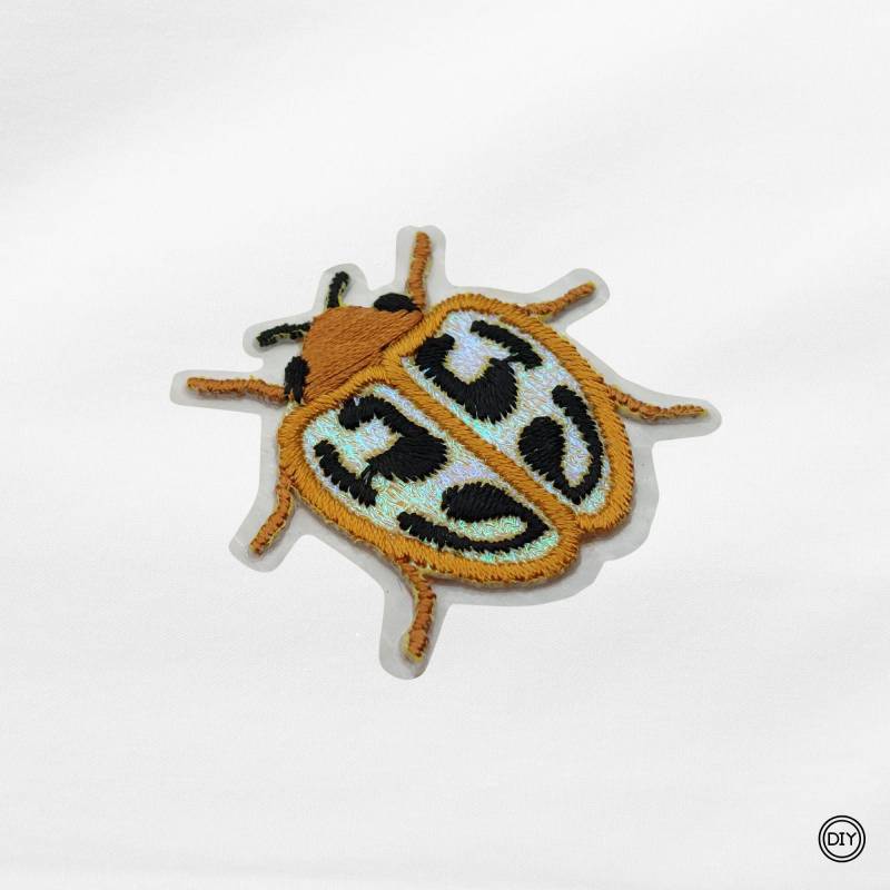 Aufnäher Gestickter Käfer Mit Glitzer Patch Bügelbild Applikation. A22 von material4DIY