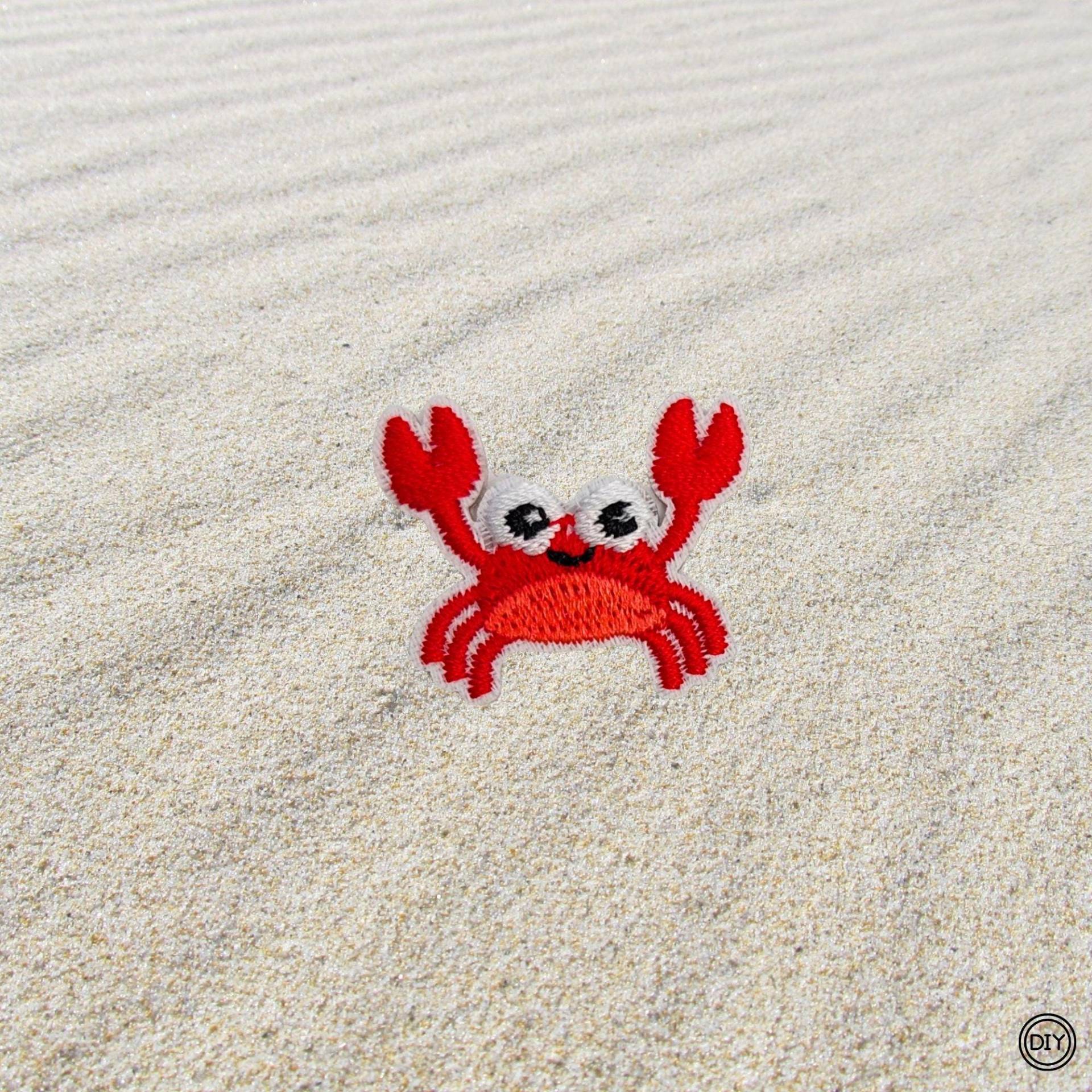 Aufnäher Krabbe Mini Patch Bügelbild Für Kleidung & Taschen Farbwahl A66 von material4DIY