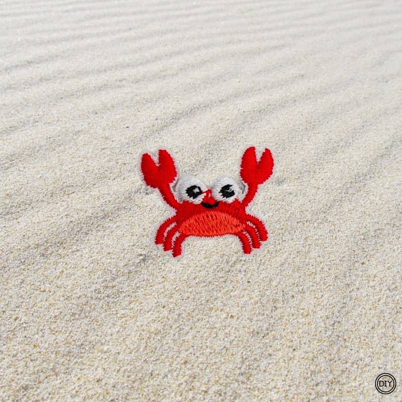 Aufnäher Krabbe Mini Patch Bügelbild Für Kleidung & Taschen Farbwahl A66 von material4DIY