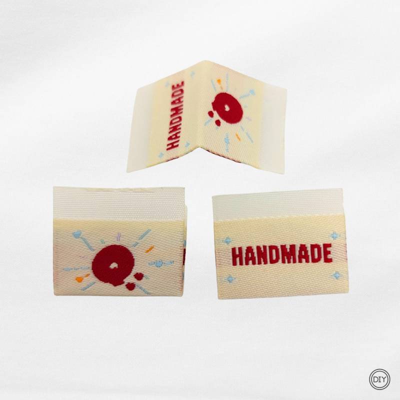Gewebtes Etikett Handmade 25x40mm Stoffetiketten Diy. E8 von material4DIY
