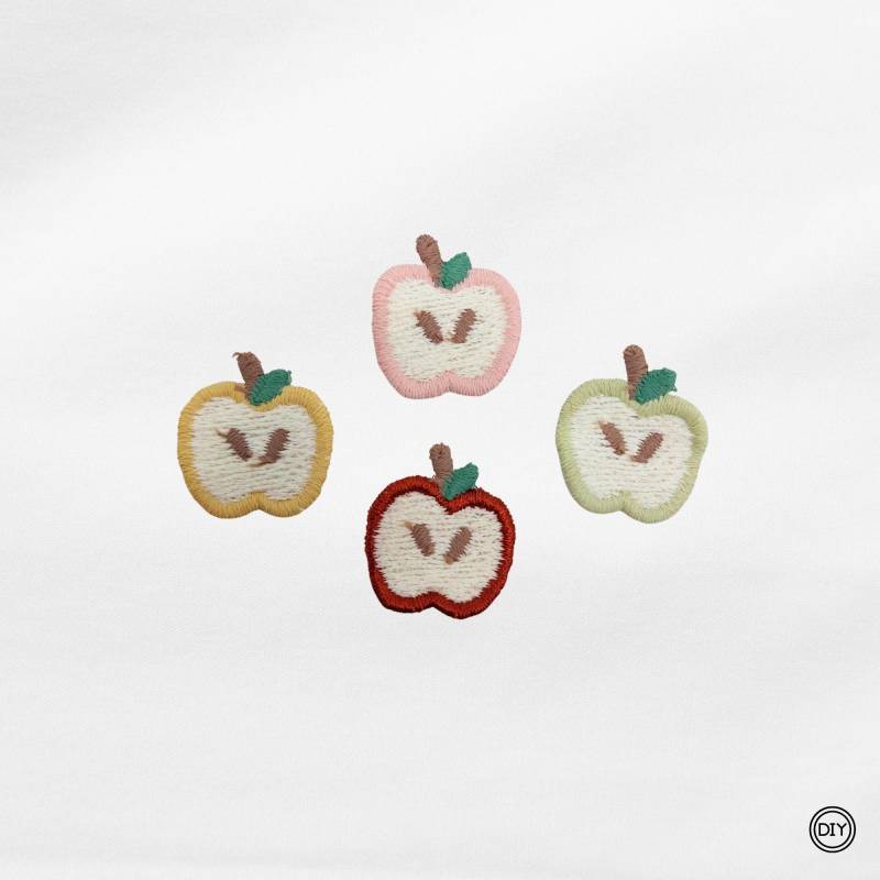 Mini Applikation Apfel 2x2cm Aufnäher Farbwahl Ap4 von material4DIY