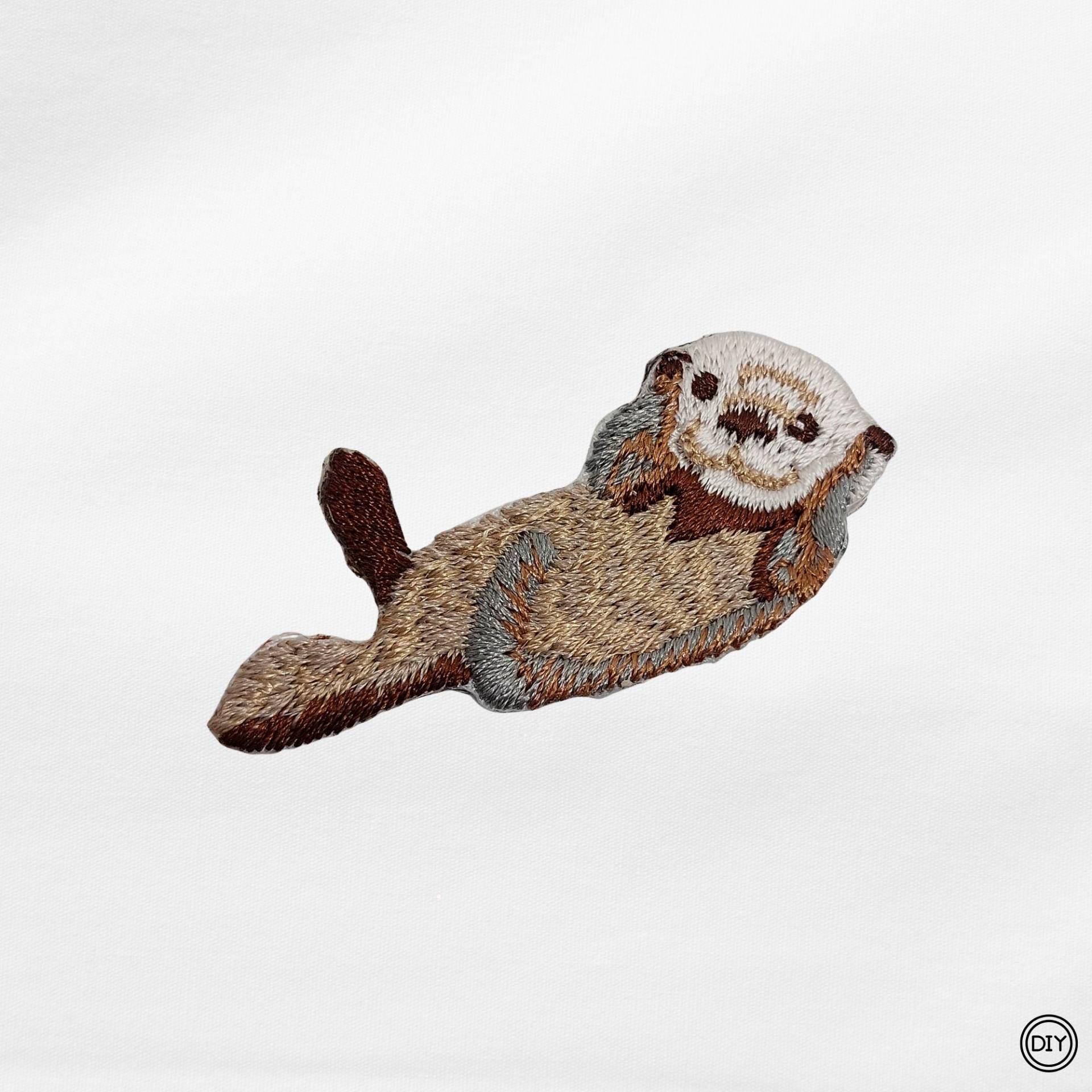 Otter Gestickter Aufnäher Patch Applikation Bügelbild P10 von material4DIY