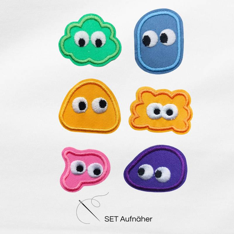 Set | =6stück Aufnäher Patch Monster Applikation Bügelbild S5 von material4DIY