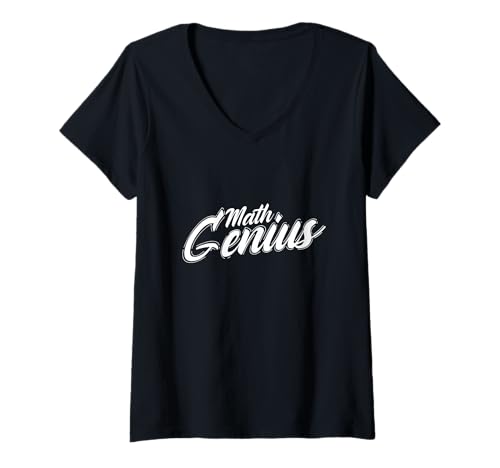 Damen Mathe-Genie T-Shirt mit V-Ausschnitt Damen Mathe-Genie T-Shirt mit V-Ausschnitt von math calculating task nerd geek Divided Plus