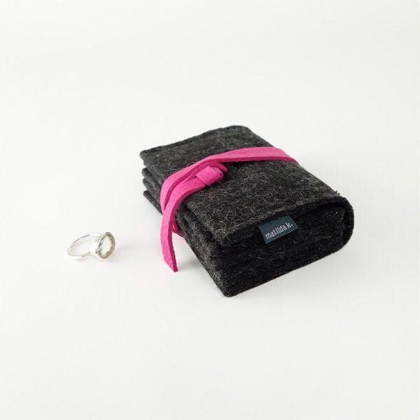 matilda k. manufaktur Schmuckaufbewahrung 'schmucknest' mittel aus Wollfilz anthrazit 'matilde' von matilda k. manufaktur