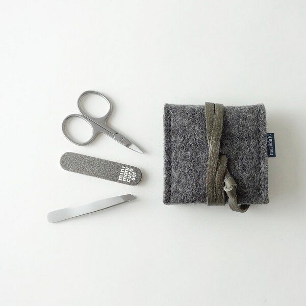 matilda k. manufaktur mini-maniküre-set 'ella' aus Wollfilz dunkelgrau von matilda k. manufaktur