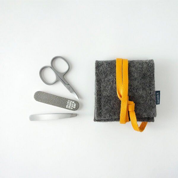 matilda k. manufaktur mini-maniküre-set 'ella' aus Wollfilz dunkelgrau von matilda k. manufaktur