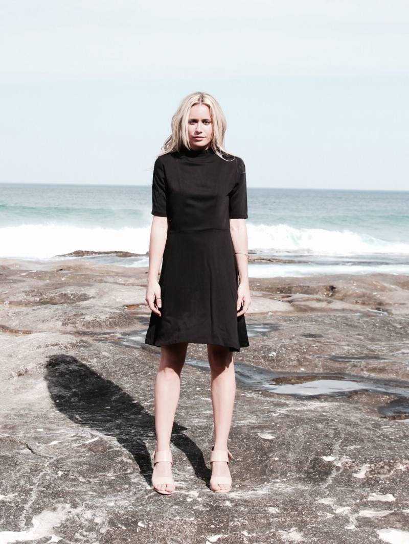 Kartell Kleid | High Neck Kleid, Eine Linie Kurzes Kausal Skater Kleid von matisce