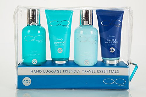 GO TRAVEL Duschgel Bodylotion Handcreme und Shampoo - Reiseset Handgepäck Pflegeset von matrasa