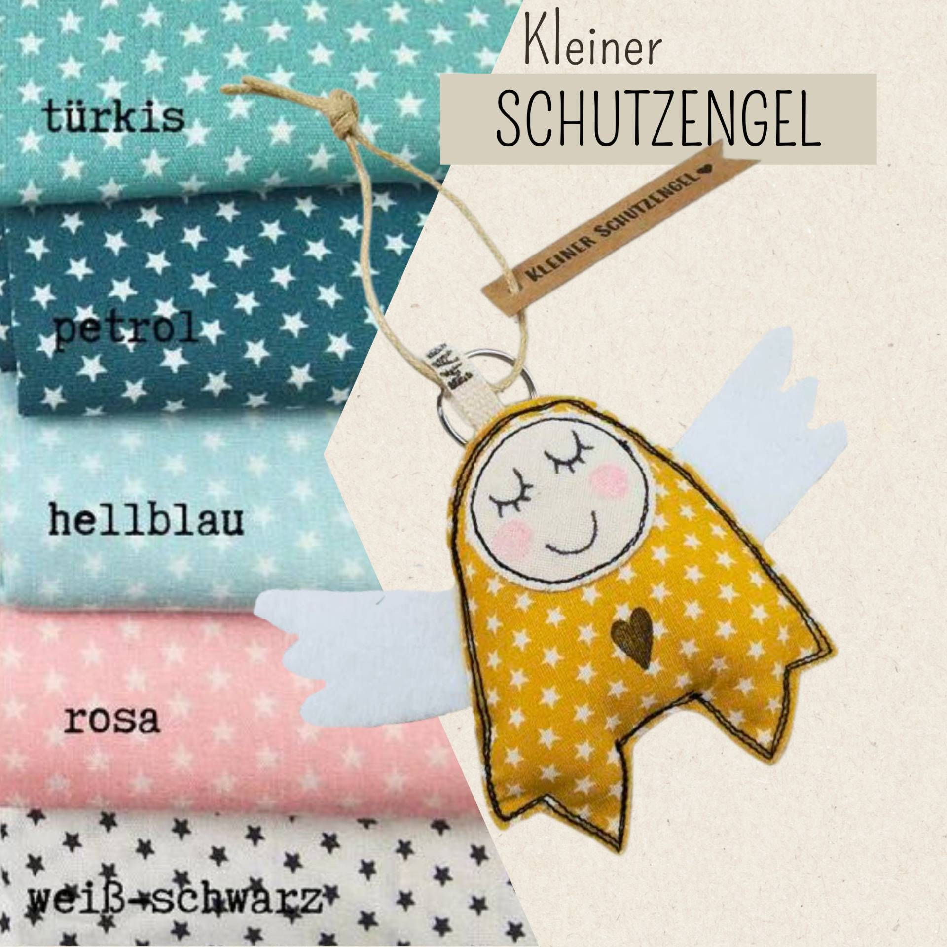 Kleiner Schutzengel Sterne, Talisman, Schutzengel, Wegbegleiter, Schlüsselanhänger von maubisshop