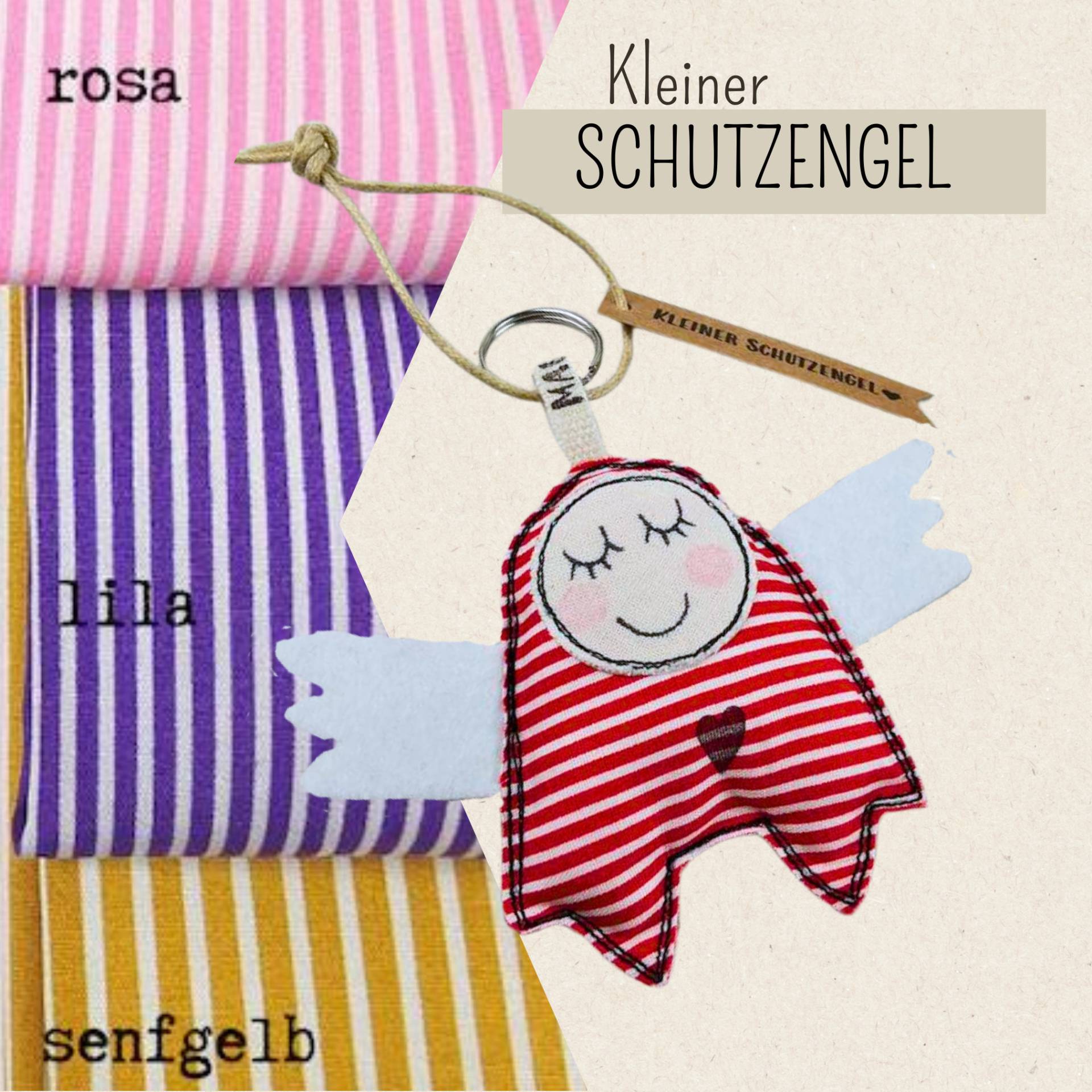 Kleiner Schutzengel Streifen, Talisman, Schutzengel, Wegbegleiter, Schlüsselanhänger von maubisshop