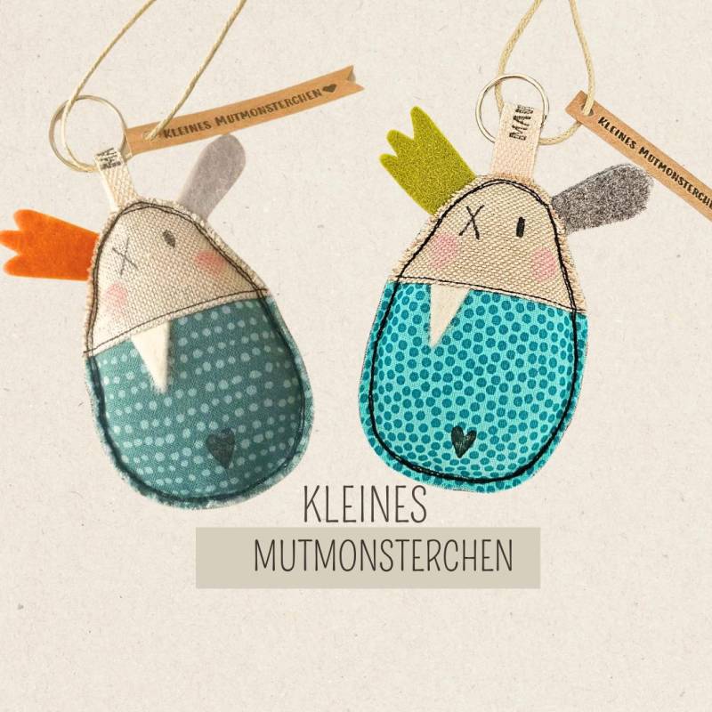 Kleines Mutmonsterchen, Talisman, Mutmonster, Mutmacher, Wegbegleiter, Glücksbringer, Schlüsselanhänger von maubisshop