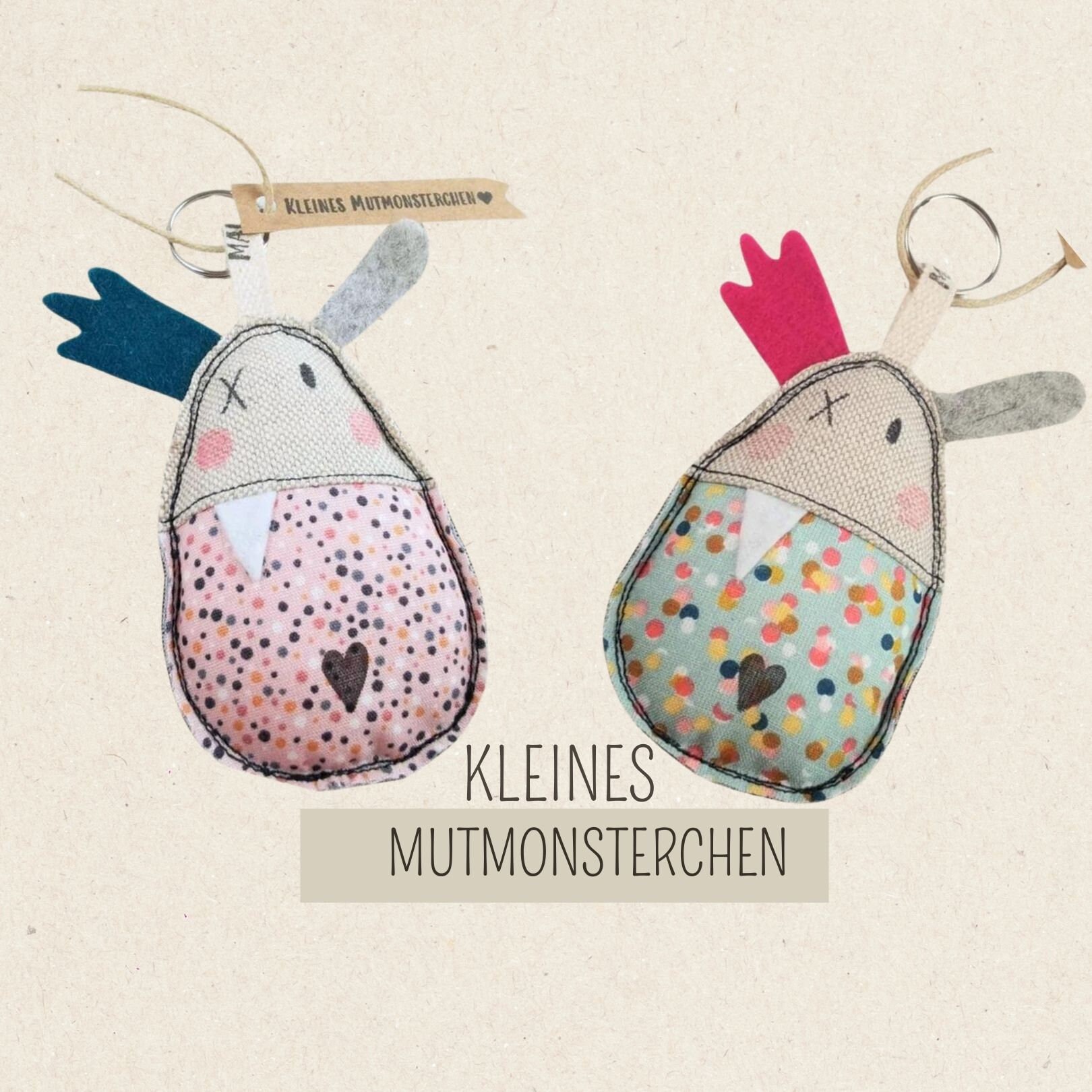 Kleines Mutmonsterchen, Talisman, Mutmonster, Mutmacher, Wegbegleiter, Glücksbringer, Schlüsselanhänger von maubisshop