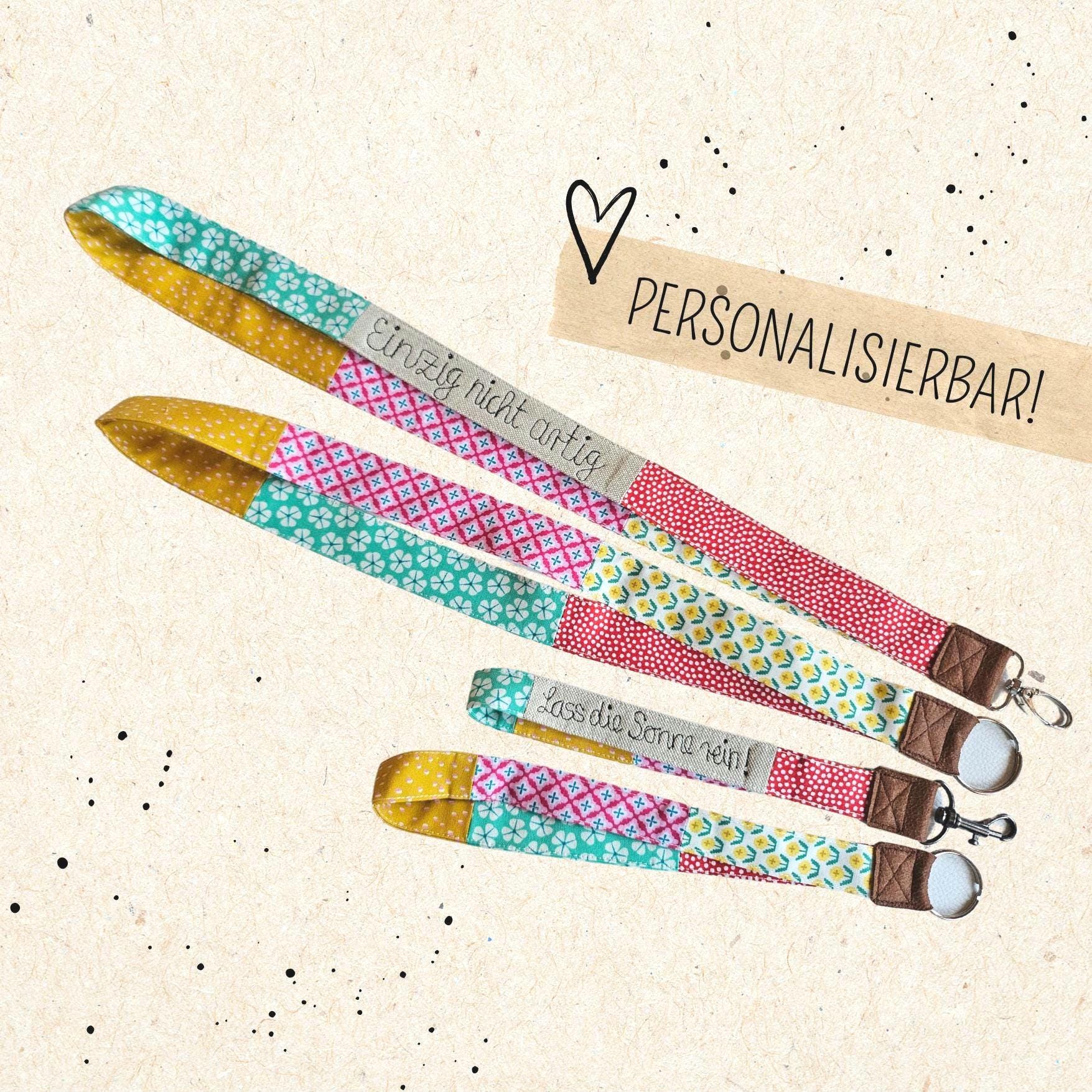 Schlüsselband Bunt, Mit Persönlicher Beschriftung, Name, Personalisierter Schlüsselanhänger von maubisshop