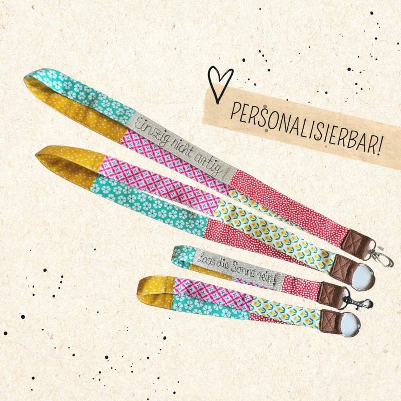 Schlüsselband Bunt, Mit Persönlicher Beschriftung, Name, Personalisierter Schlüsselanhänger Schlüsselband Bunt, Mit Persönlicher Beschriftung, Name, Personalisierter Schlüsselanhänger von maubisshop