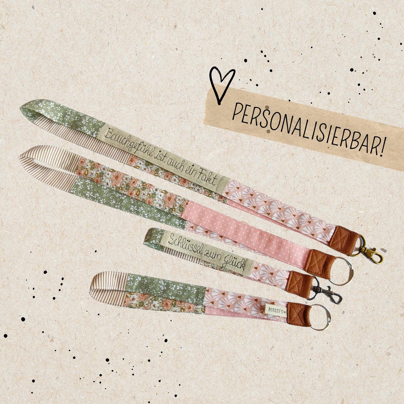 Schlüsselband, Schlüsselband Lang Und Kurz, Personalisiertes Mit Spruch/Name, Schlüsselanhänger von maubisshop