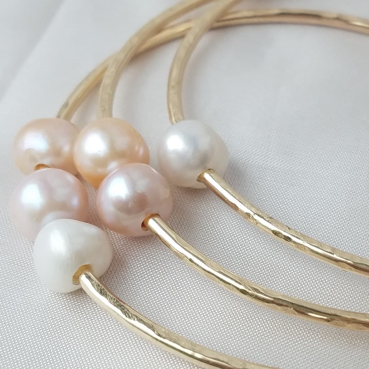 12G Süßwasser Perlen Armreifen Set von mauioceanjewelry