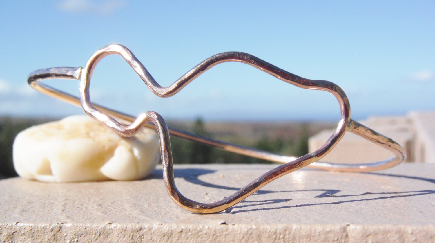 Dicker 14G Roségold Maui Armreif von mauioceanjewelry