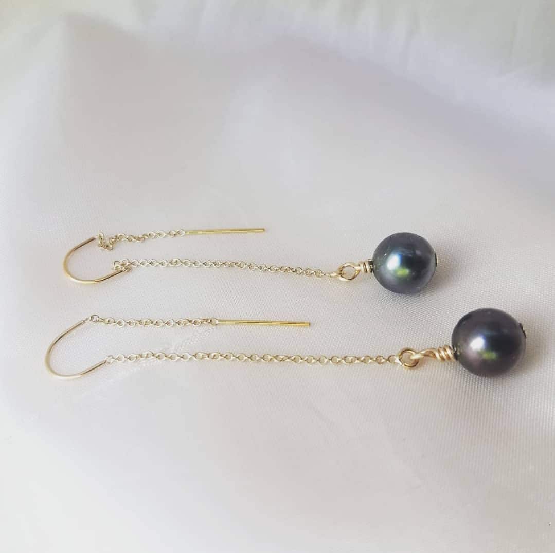 Gold Filled Tahitian Fädel Ohrringe von mauioceanjewelry