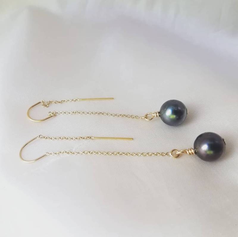 Gold Filled Tahitian Fädel Ohrringe von mauioceanjewelry