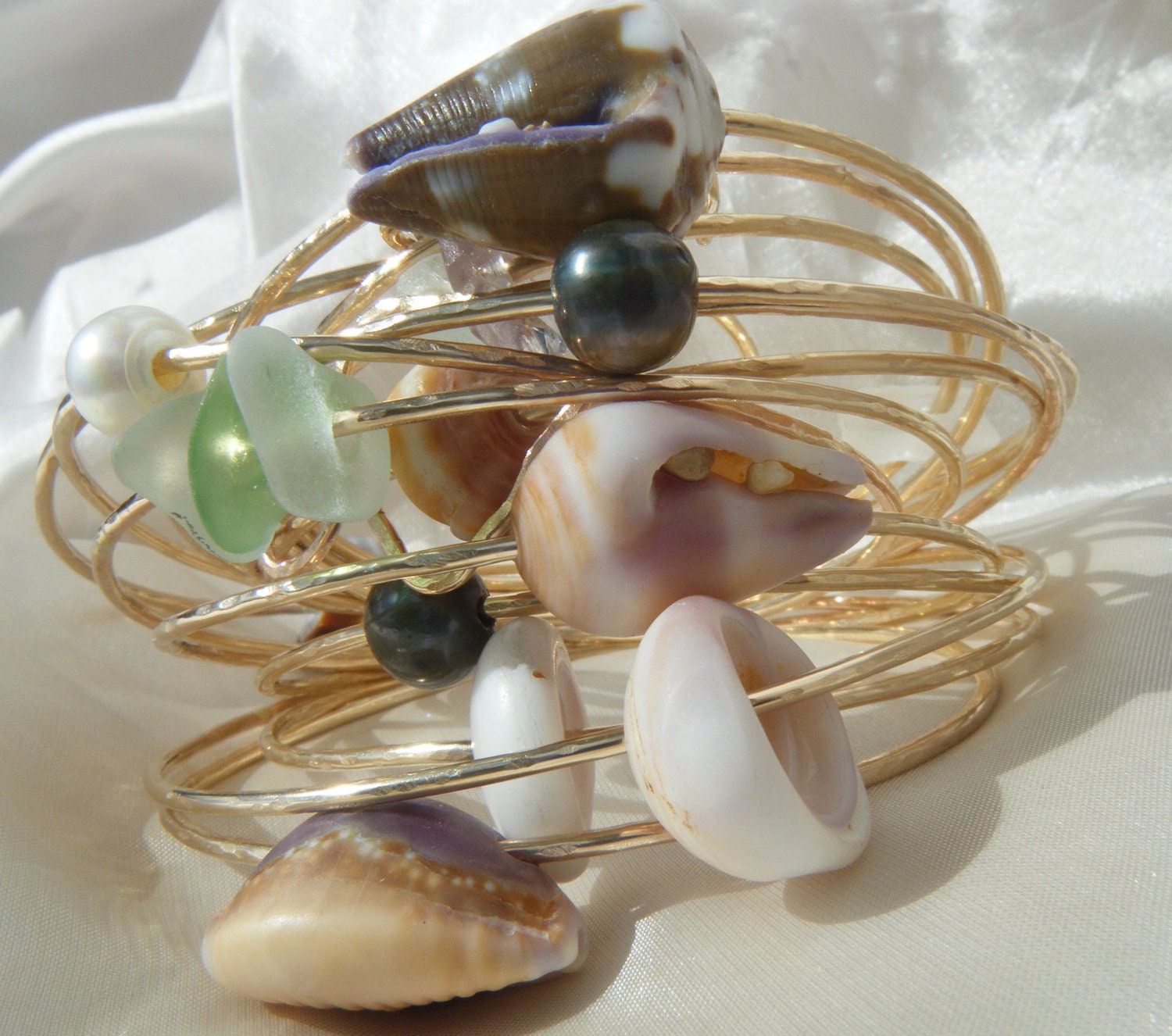 Set Aus 3 14G Gold Gefüllten Armreifen von mauioceanjewelry