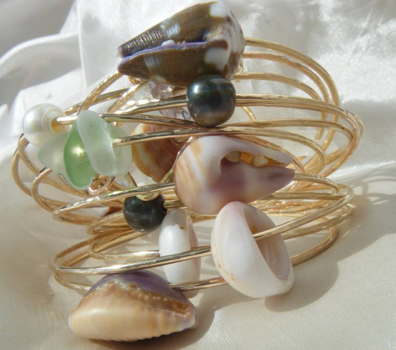 Set Aus 3 14G Gold Gefüllten Armreifen von mauioceanjewelry