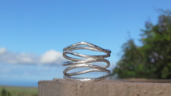 sterling Silber Wellen Ring von mauioceanjewelry