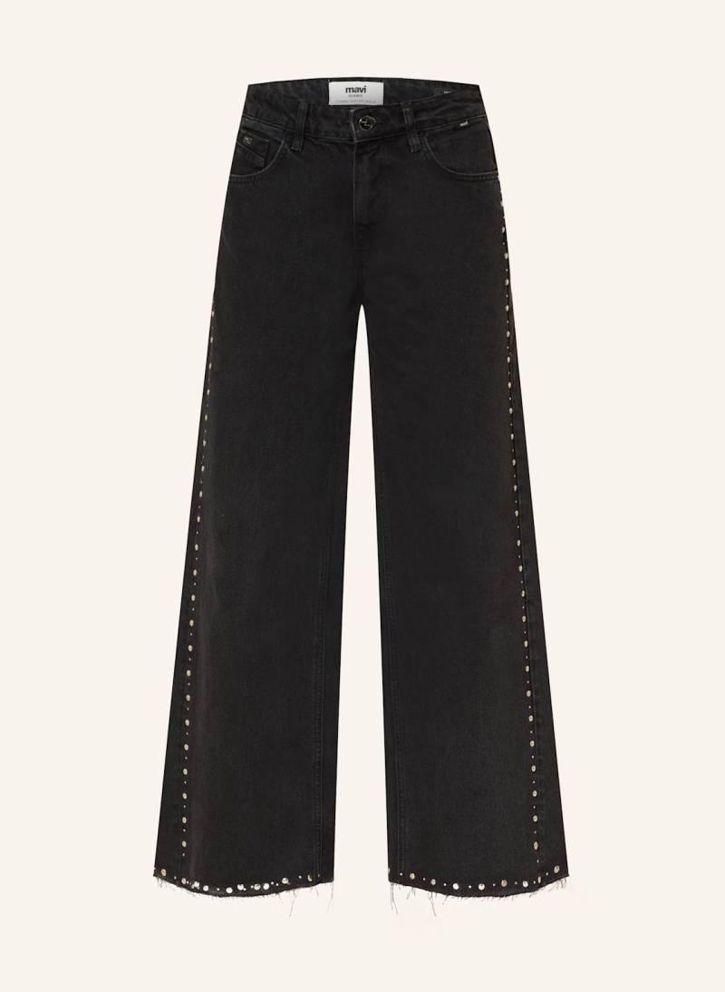Mavi Wide Leg Jeans Rebecca Mit Nieten schwarz von mavi