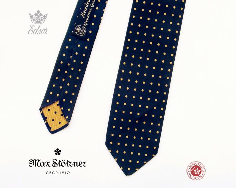 Nachtblaue Krawatte M. Goldenen Punkten - Vintage Italien Neuwertig von maxStoetzner