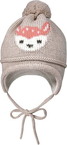 maximo MINI Girl-Mütze, Intarsia, REH ausgenäht, Pompon, Bindeband, Futter Made in Germany von maximo