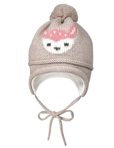 MAXIMO Mädchen Mütze beige/Ecru/schwarz/lachs 51 von maximo