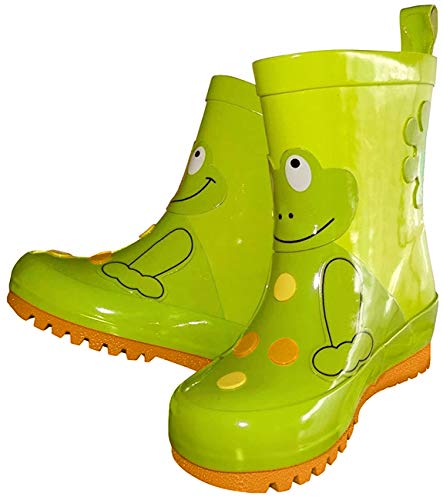 MaxiMo Kindergummistiefel, Babygummistiefel, Naturgummi, Futter 40% CO, aragrün mit Motiv "Frosch", jeder Stiefel ein Unikat von maximo