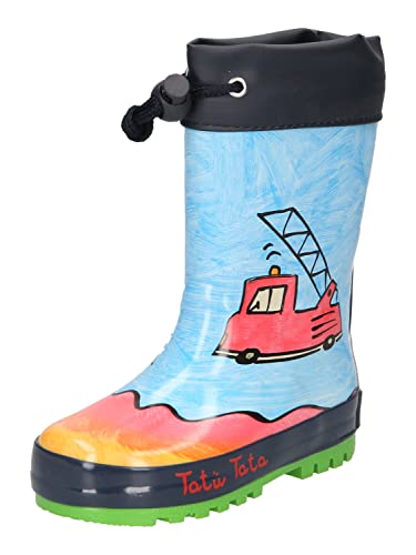 MAXIMO Kinder Gummistiefel Feuerwehr navy/hellblau/koralle 30 von maximo