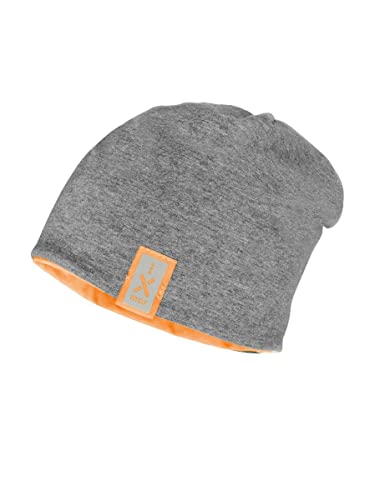 maximo Baby Jungen Mütze/Beanie 33500 117576 in hellgrau/orange, Kleidergröße:55, Farbe:Hellgrau von maximo